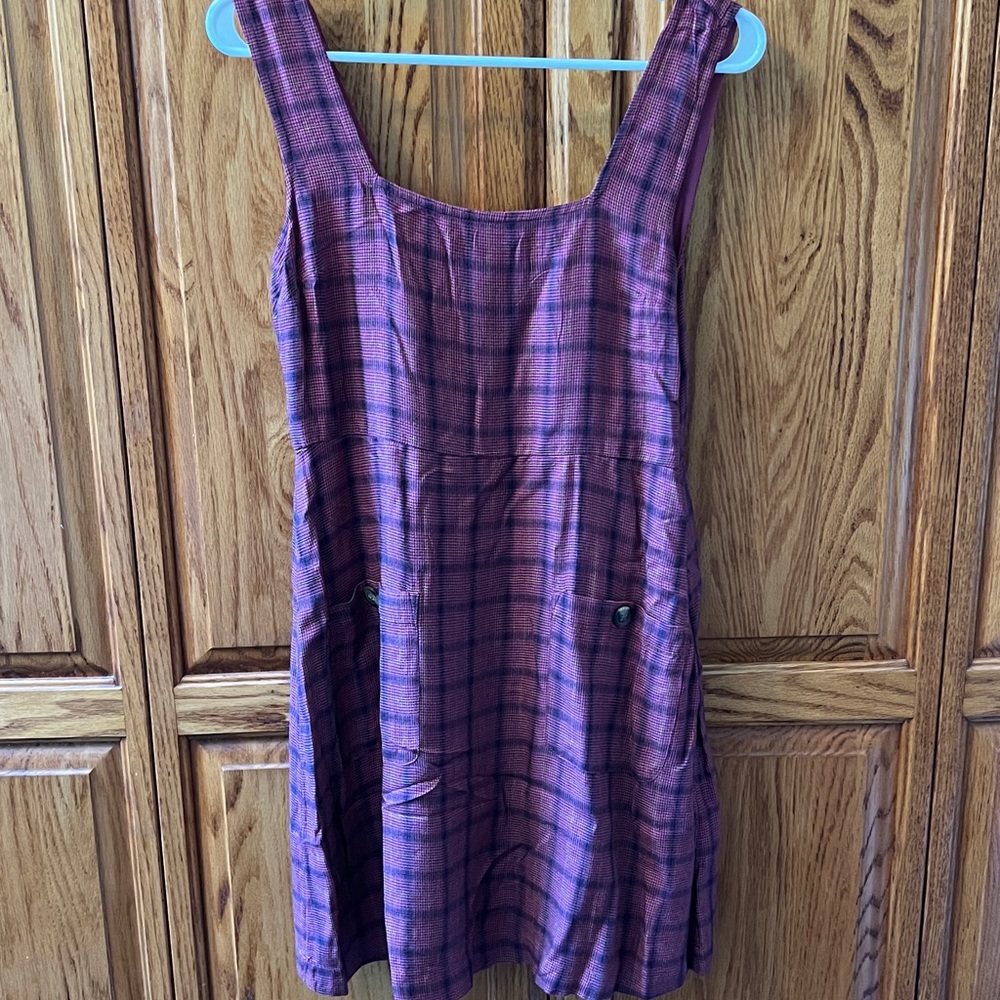 American Eagle Outfitters brick red & black plaid Dress